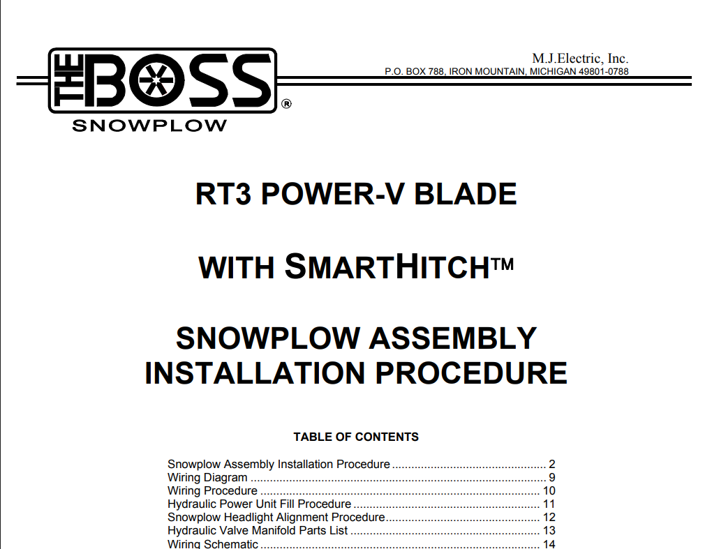Snow equipment recourses such as manuals from BOSS